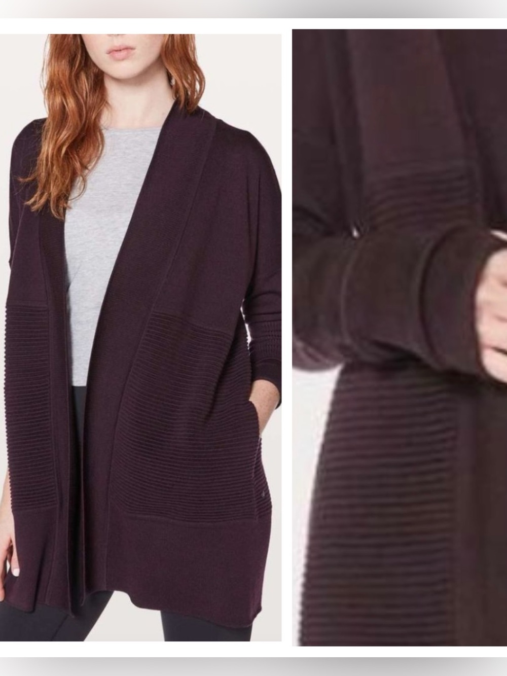 lululemon wool cardigan wrap sz4 Sit In Lotus